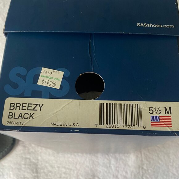 New SAS Black Breezy Lace-up Moccacin size 5.5 M - Picture 6 of 16